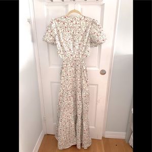 Floor length dreamy WAYF spring dress with cut out